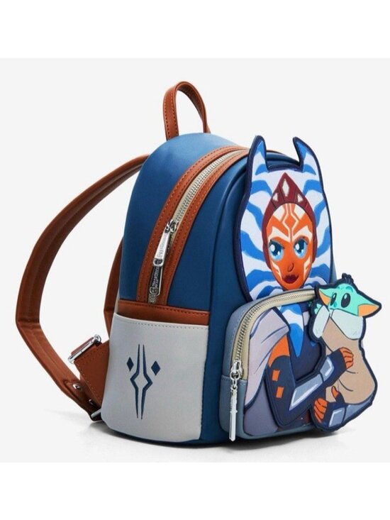 Loungefly Star Wars Ahsoka and Grogu Mini Backpack Holding Baby Yoda NWT